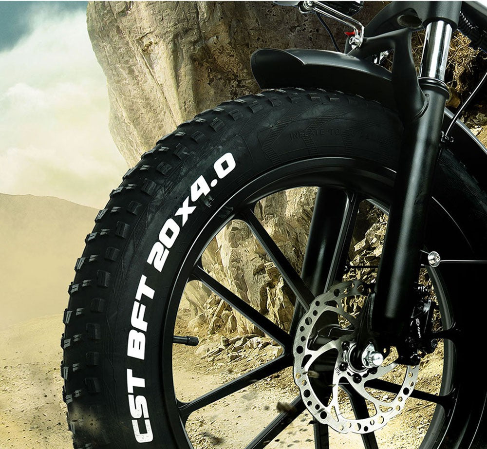 Elektrické skládací kolo CMACEWHEEL RX20, pneumatiky 20*4,0 palce, motor 750 W, maximální rychlost 40–45 km/h, baterie 17 Ah, hydraulická brzda