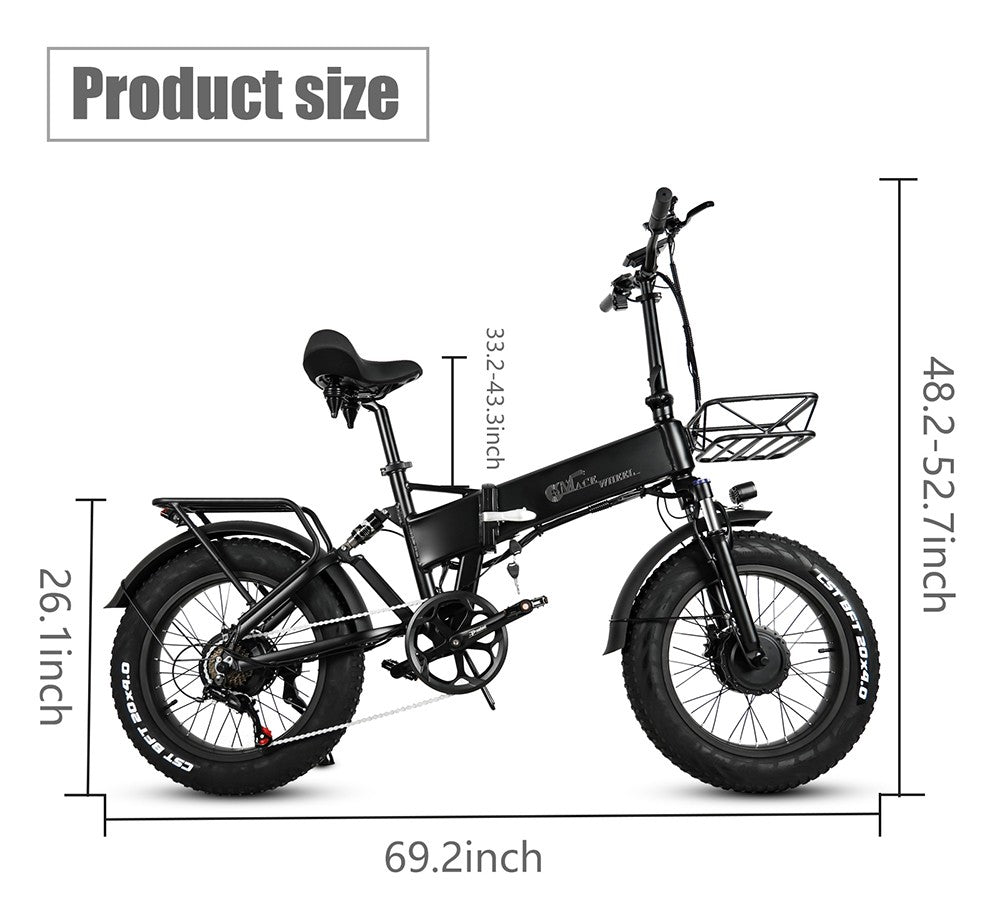 Elektrokolo CMACEWHEEL RX20 MAX 20*4,0 palce CST Fat Tire Dual 750W motor 45 km/h Max. rychlost 110 km Max. dojezd 48V 17Ah baterie Nosnost 150 kg Hydraulická brzda