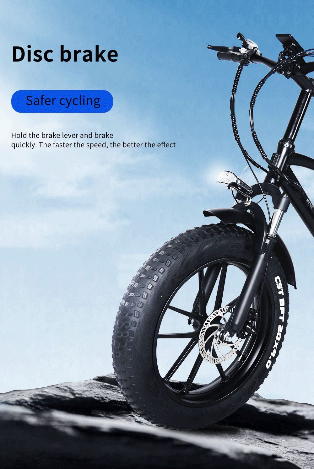 Elektrické kolo CMACEWHEEL T20, 20*4,0 palce, pneumatiky CST, motor 750 W, maximální rychlost 40–45 km/h, baterie 17 Ah – černé