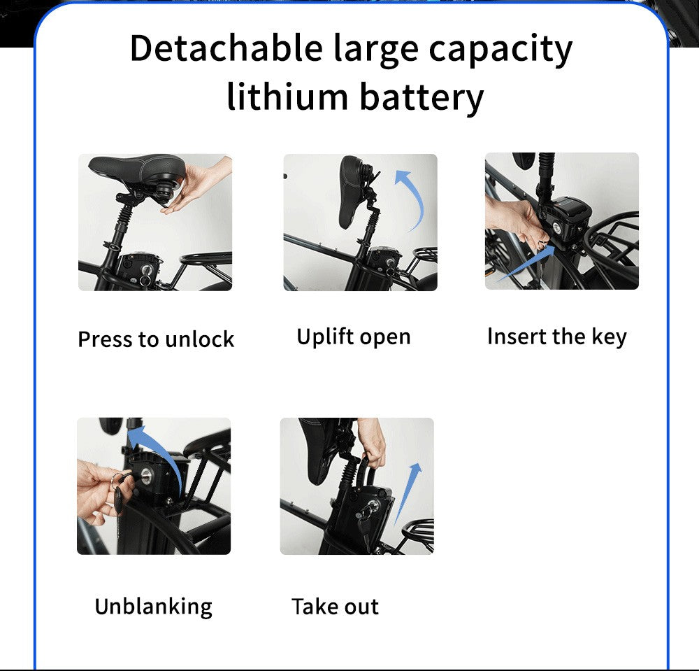 Elektrické kolo CMACEWHEEL T20, 20*4,0 palce, pneumatiky CST, motor 750 W, maximální rychlost 40–45 km/h, baterie 17 Ah – černé