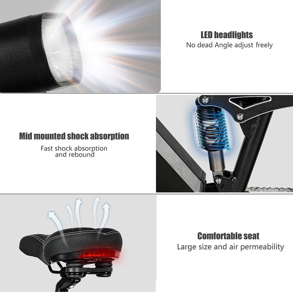 Elektrické kolo CMACEWHEEL TP26 26*4,0 palce, pneumatiky CST, motor 750 W, maximální rychlost 40–45 km/h, baterie 17 Ah