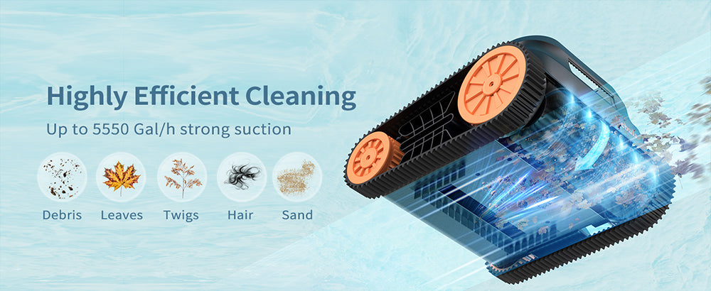 Bezdrátový robotický čistič bazénů CoasTeering Nebula, doba provozu 180 minut, lezení po stěnách a čištění vodní hladiny, bezkartáčové motory, chytrá navigace, čištění zapuštěných bazénů do 3229 čtverečních stop