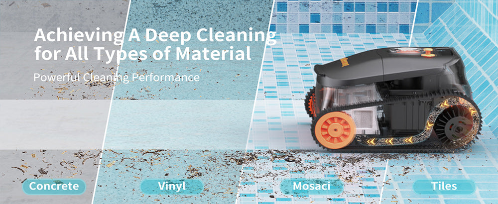 Bezdrátový robotický čistič bazénů CoasTeering Nebula, doba provozu 180 minut, lezení po stěnách a čištění vodní hladiny, bezkartáčové motory, chytrá navigace, čištění zapuštěných bazénů do 3229 čtverečních stop