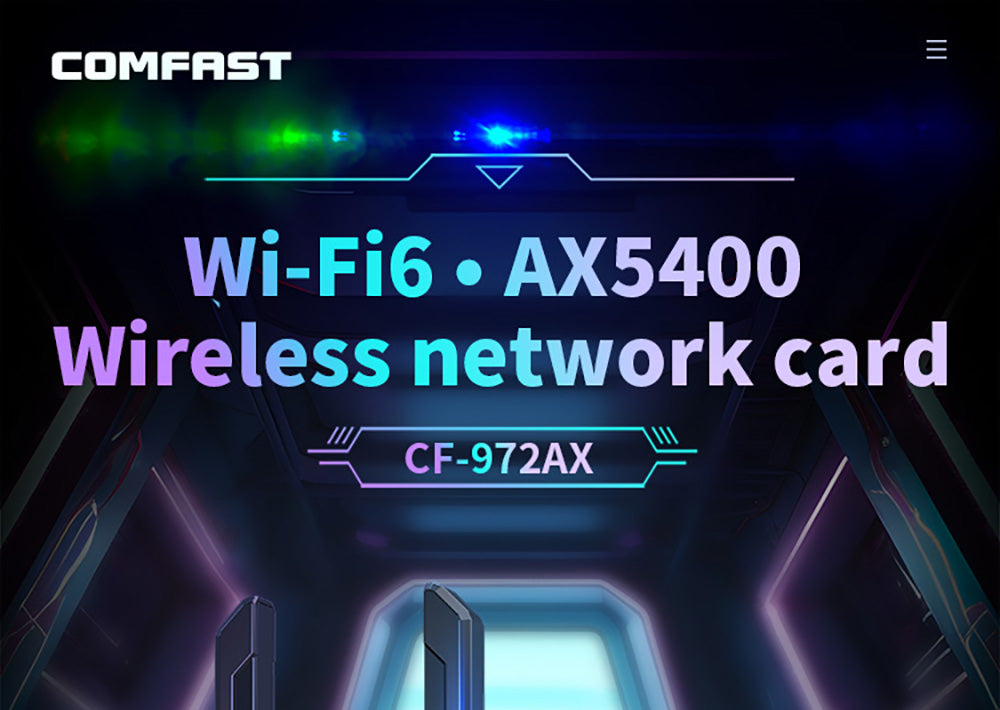 Bezdrátový herní adaptér COMFAST CF-972AX WiFi 6, třípásmový 5374 Mbps USB 3.0, ovladač zdarma, WiFi dongle, podporuje režim AP