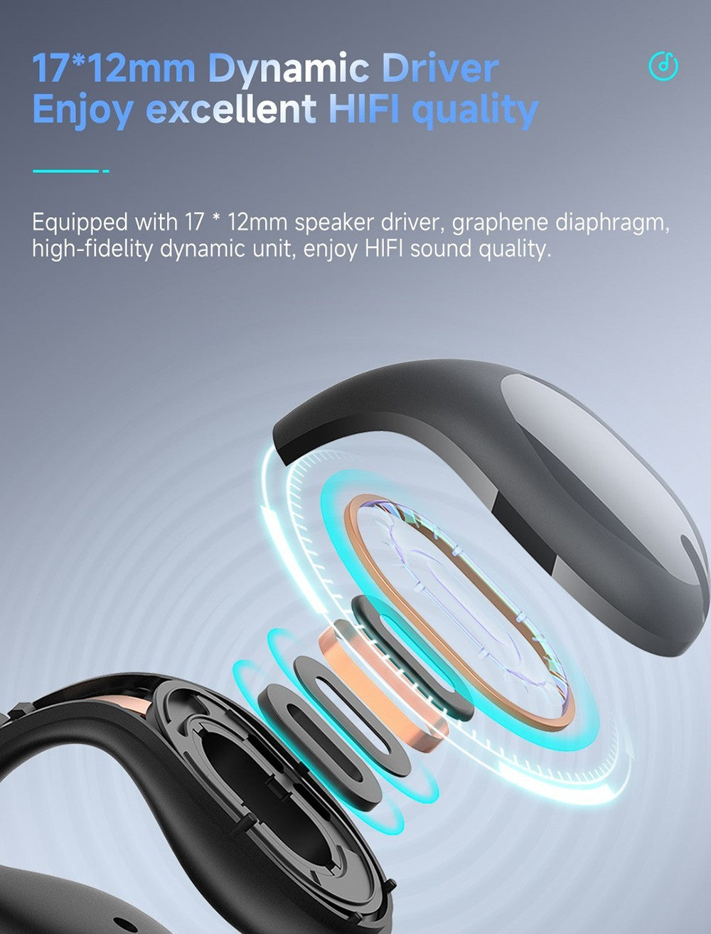 Coowoo Air Pro 6 Bluetooth sluchátka s klipem do uší - bílá