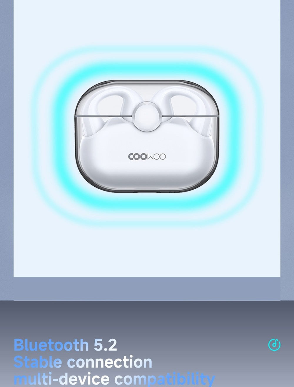 Coowoo Air Pro 6 Bluetooth sluchátka s klipem do uší - bílá