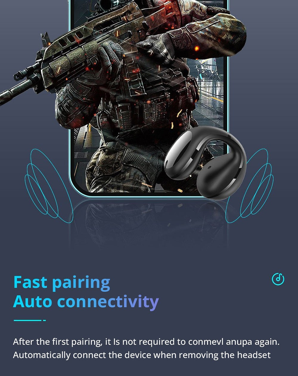 Coowoo Air Pro 6 Bluetooth sluchátka s klipem do uší - bílá