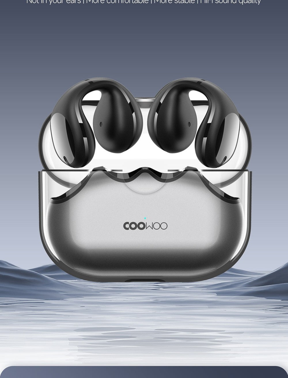 Coowoo Air Pro 6 Bluetooth sluchátka s klipem do uší - bílá