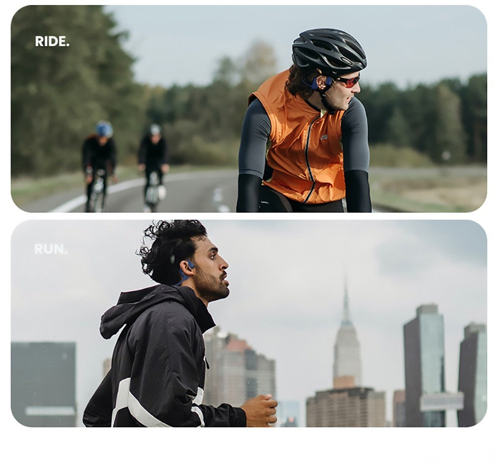 Sluchátka Coowoo OPEN EAR BONE-X2 s kostním vedením pro plavání, vodotěsná s IP68, Bluetooth 5.2, 8GB úložiště - černá