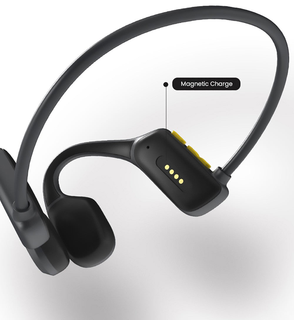 Sluchátka Coowoo OPEN EAR BONE-X2 s kostním vedením pro plavání, vodotěsná s IP68, Bluetooth 5.2, 8GB úložiště - černá