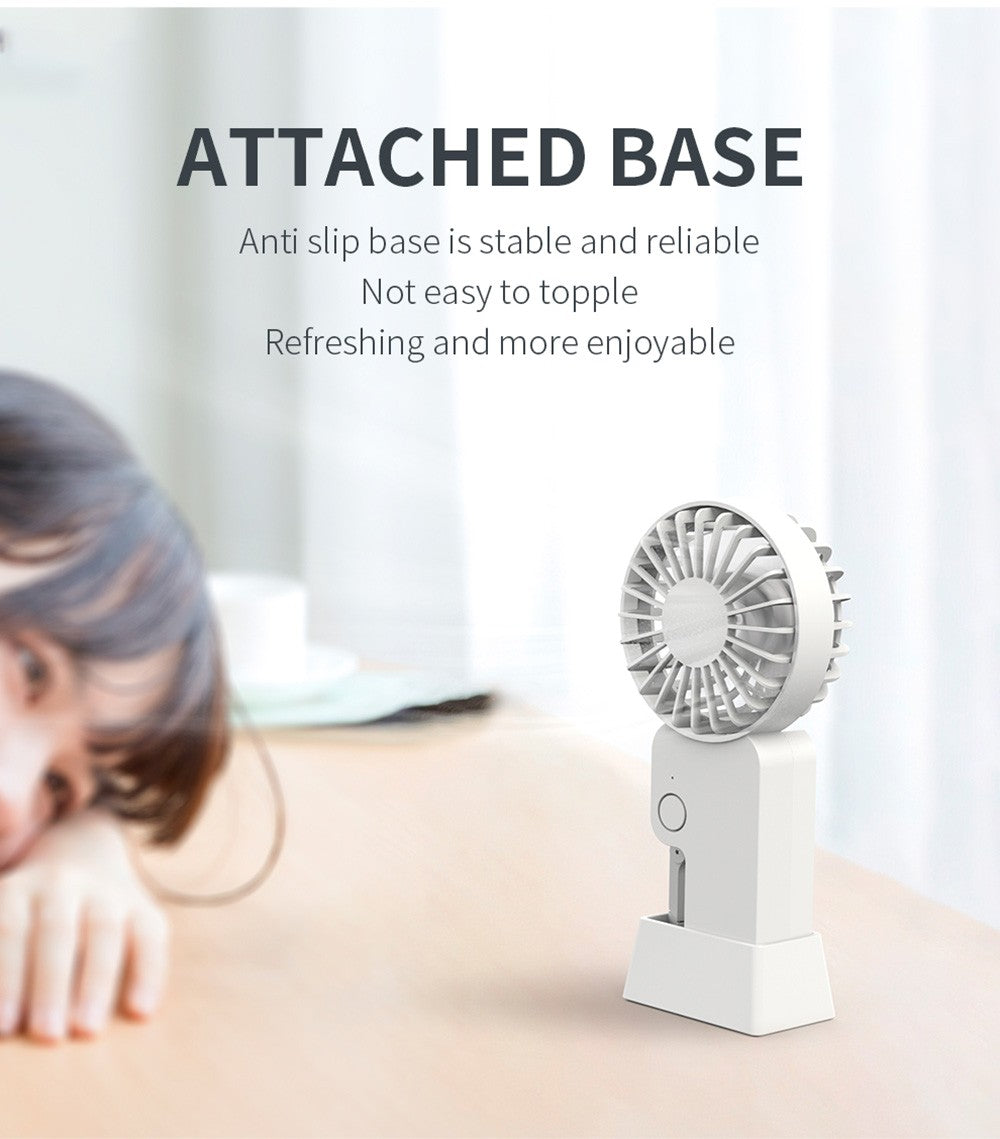 Mini ventilátor COOWOO HP1013 s přezkou na batoh, 3 rychlosti větru, baterie 2000 mAh, až 13 hodin provozu, tichý stolní ventilátor