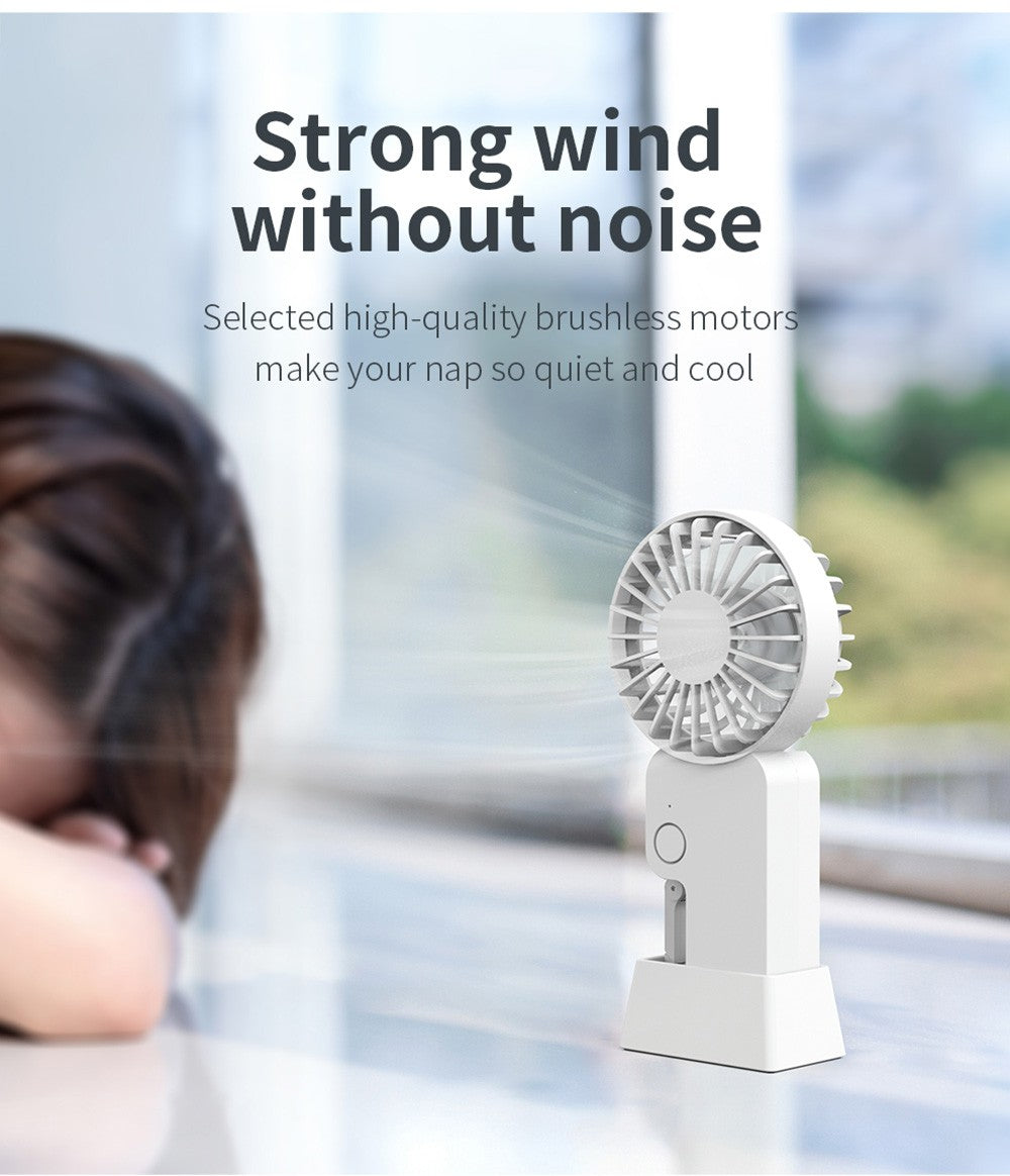 Mini ventilátor COOWOO HP1013 s přezkou na batoh, 3 rychlosti větru, baterie 2000 mAh, až 13 hodin provozu, tichý stolní ventilátor