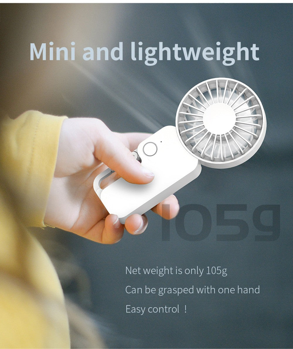 Mini ventilátor COOWOO HP1013 s přezkou na batoh, 3 rychlosti větru, baterie 2000 mAh, až 13 hodin provozu, tichý stolní ventilátor