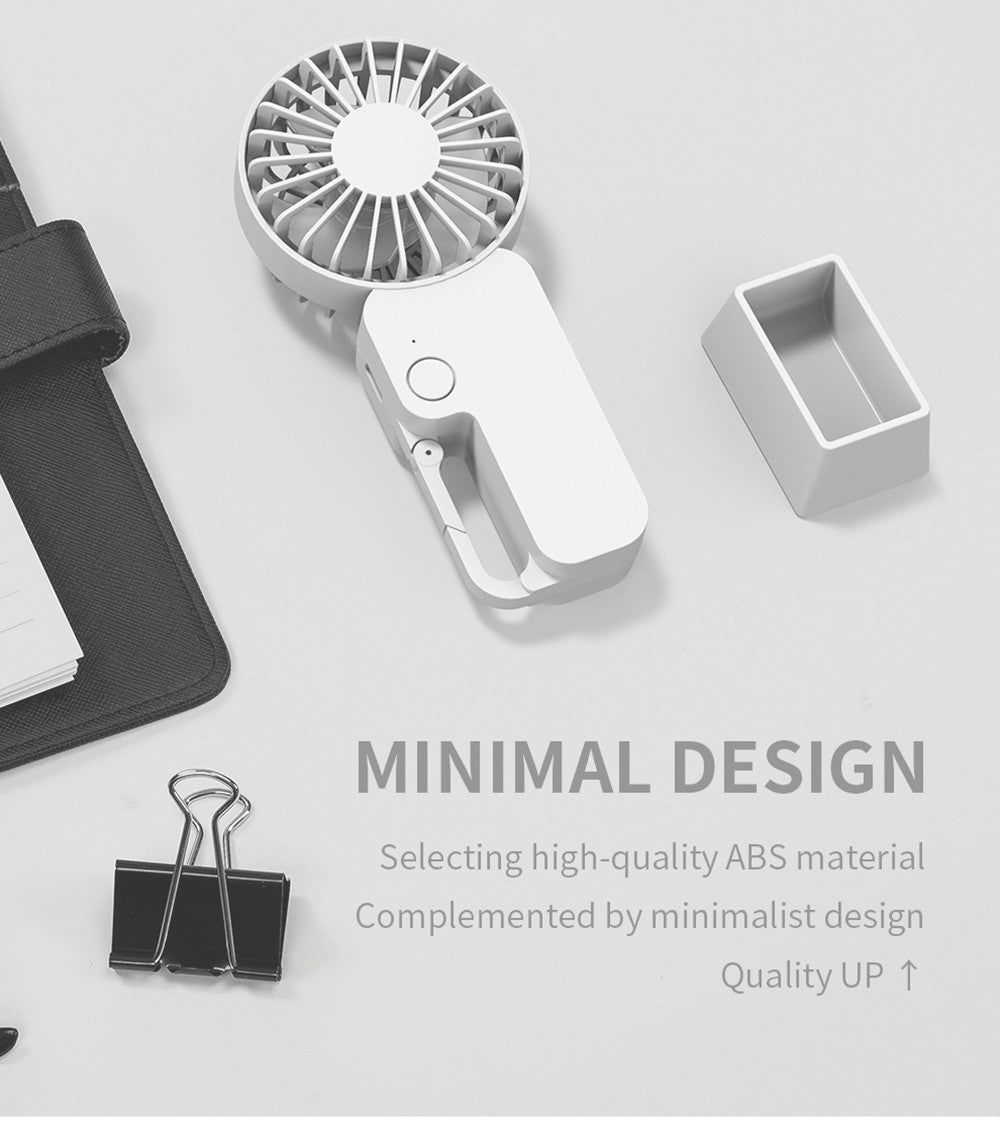 Mini ventilátor COOWOO HP1013 s přezkou na batoh, 3 rychlosti větru, baterie 2000 mAh, až 13 hodin provozu, tichý stolní ventilátor