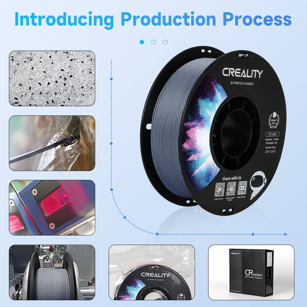 3D tisková struna Creality CR 1,75 mm ABS 1 kg šedá