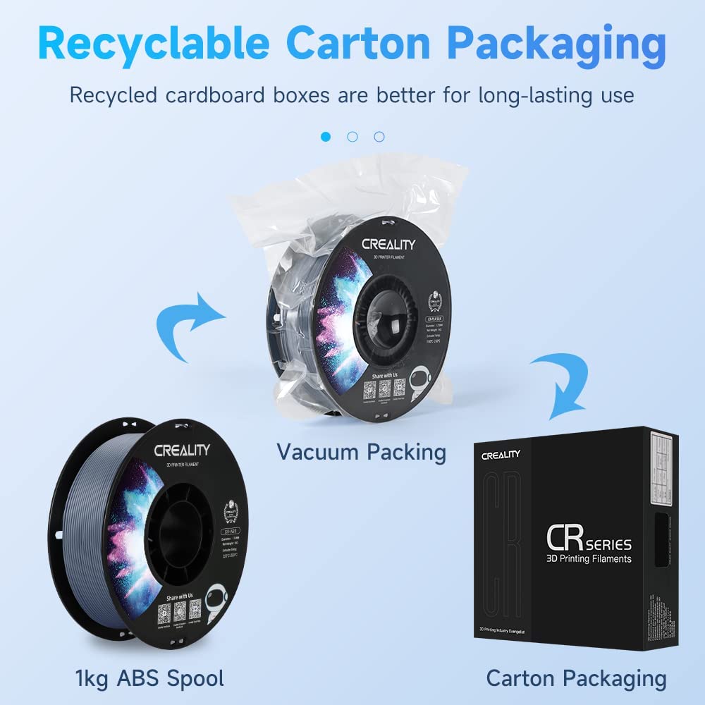 3D tisková struna Creality CR 1,75 mm ABS 1 kg šedá