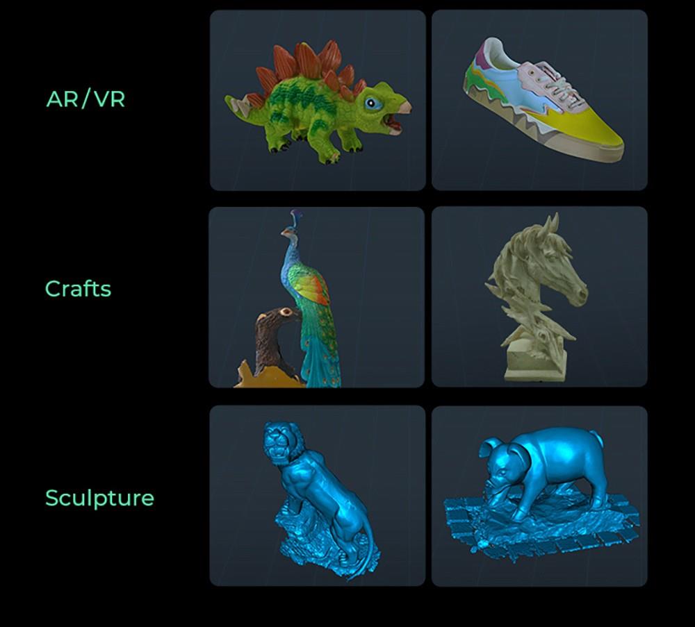 3D skener Creality CR-Scan Ferret Pro, rychlost skenování až 30 fps, přesnost 0,1 mm, pracovní vzdálenost 150–700 mm, rozsah jednoho snímání 560*820 mm, minimální skenovací vzdálenost 150x150 mm, bezdrátové připojení