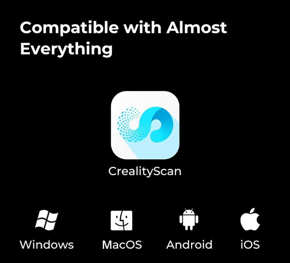 3D skener Creality CR-Scan Ferret Pro, rychlost skenování až 30 fps, přesnost 0,1 mm, pracovní vzdálenost 150–700 mm, rozsah jednoho snímání 560*820 mm, minimální skenovací vzdálenost 150x150 mm, bezdrátové připojení