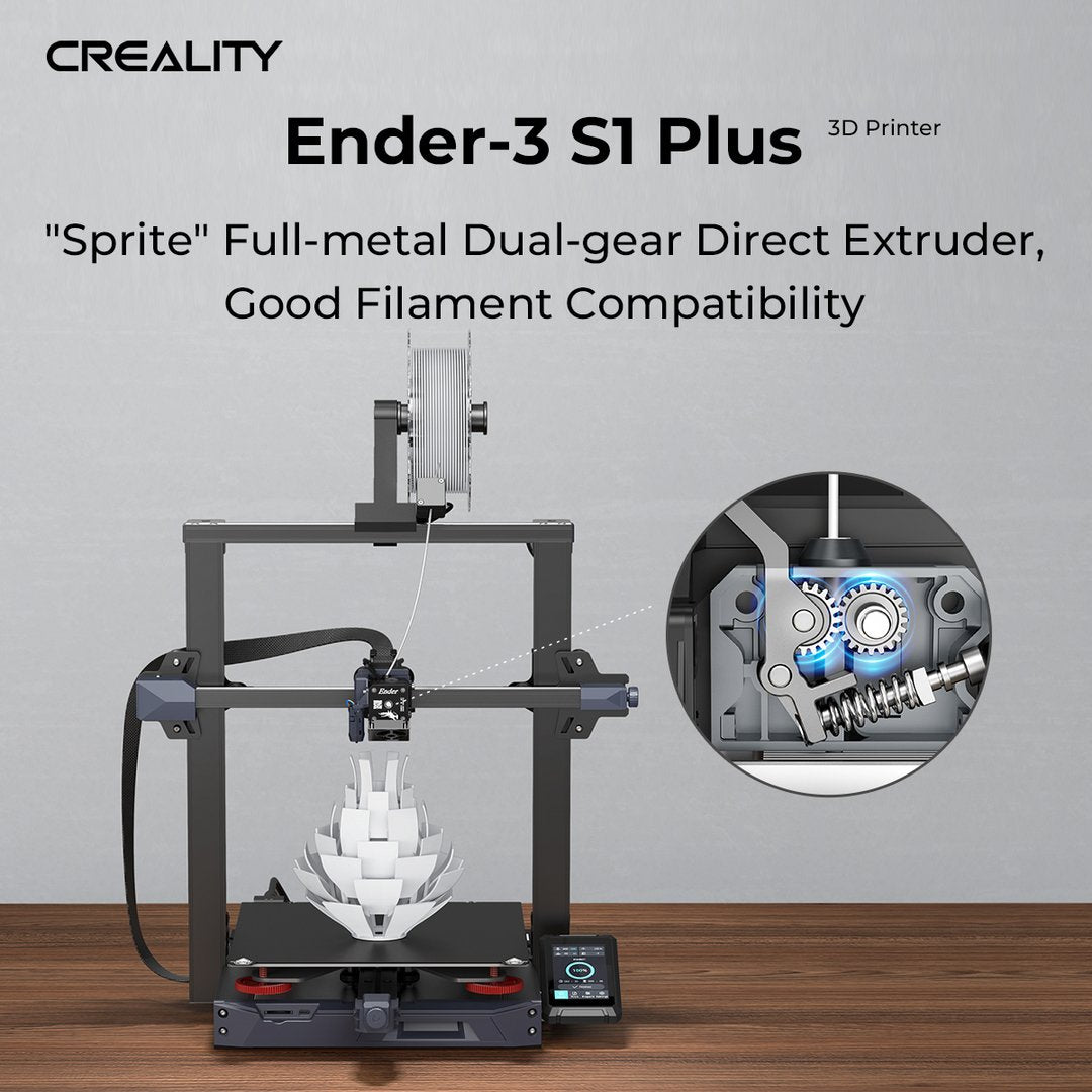 3D tiskárna Creality Ender-3 S1 Plus, dvoustupňový přímý extruder Sprite, synchronizace s dvojitou osou Z, 300*300*300 mm