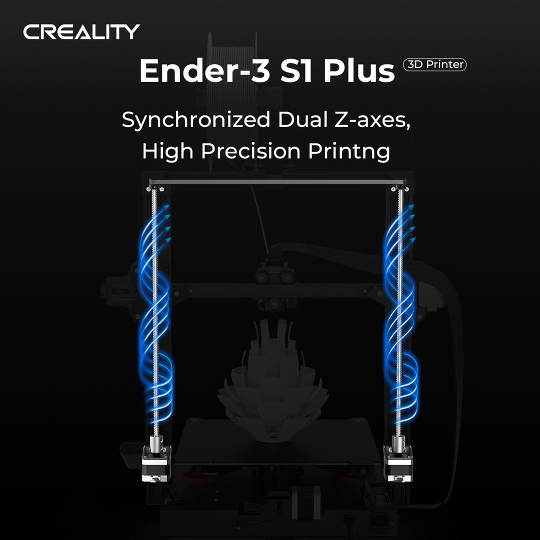 3D tiskárna Creality Ender-3 S1 Plus, dvoustupňový přímý extruder Sprite, synchronizace s dvojitou osou Z, 300*300*300 mm