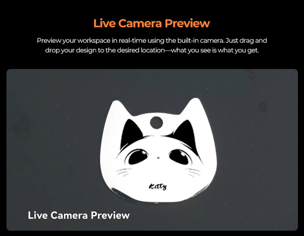 Laser Creality Falcon A1 10W FDA třídy 1, rychlé gravírování 600 mm/s, vestavěná kamera, inteligentní detekce materiálu, ochranný kryt očí, stlačené bodové vysávání 0,06 - 0,08 mm, odsávací ventilátor, 305*381 mm