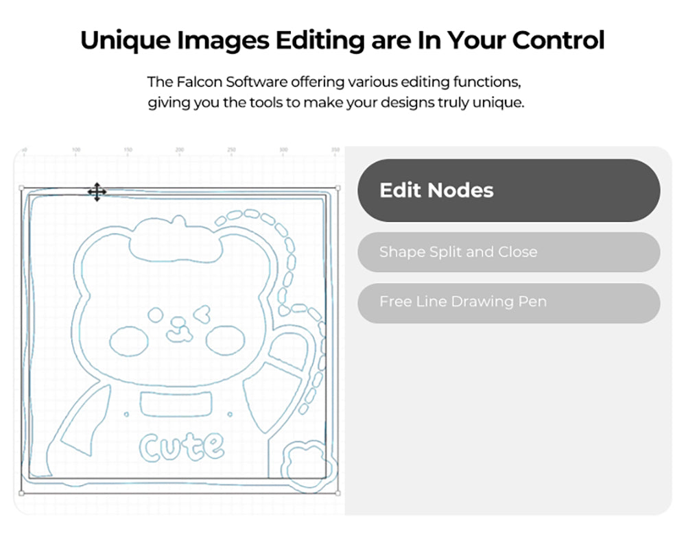 Laser Creality Falcon A1 10W FDA třídy 1, rychlé gravírování 600 mm/s, vestavěná kamera, inteligentní detekce materiálu, ochranný kryt očí, stlačené bodové vysávání 0,06 - 0,08 mm, odsávací ventilátor, 305*381 mm