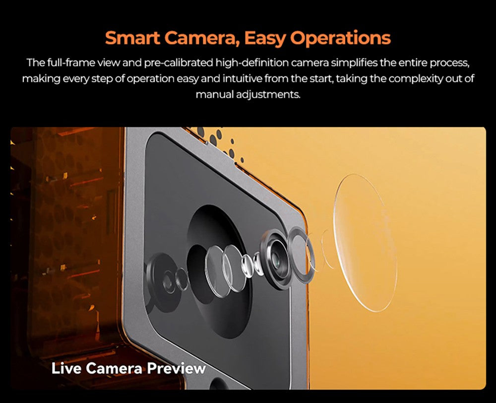 Laser Creality Falcon A1 10W FDA třídy 1, rychlé gravírování 600 mm/s, vestavěná kamera, inteligentní detekce materiálu, ochranný kryt očí, stlačené bodové vysávání 0,06 - 0,08 mm, odsávací ventilátor, 305*381 mm