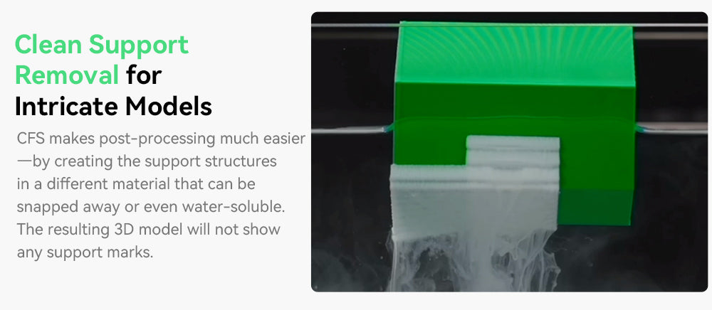 Creality Hi Combo, systém CFS Multimateriál, rychlý tisk 500 mm/s, monitorovací kamera s krytkou pro ochranu soukromí, až 16 barev, automatická kalibrace, automatické vyrovnání podložky, redukce náklonu v ose X, celokovové tělo, 260*260*300 mm