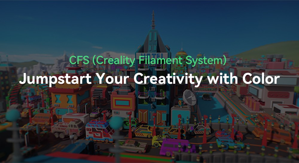 Creality Hi Combo, systém CFS Multimateriál, rychlý tisk 500 mm/s, monitorovací kamera s krytkou pro ochranu soukromí, až 16 barev, automatická kalibrace, automatické vyrovnání podložky, redukce náklonu v ose X, celokovové tělo, 260*260*300 mm