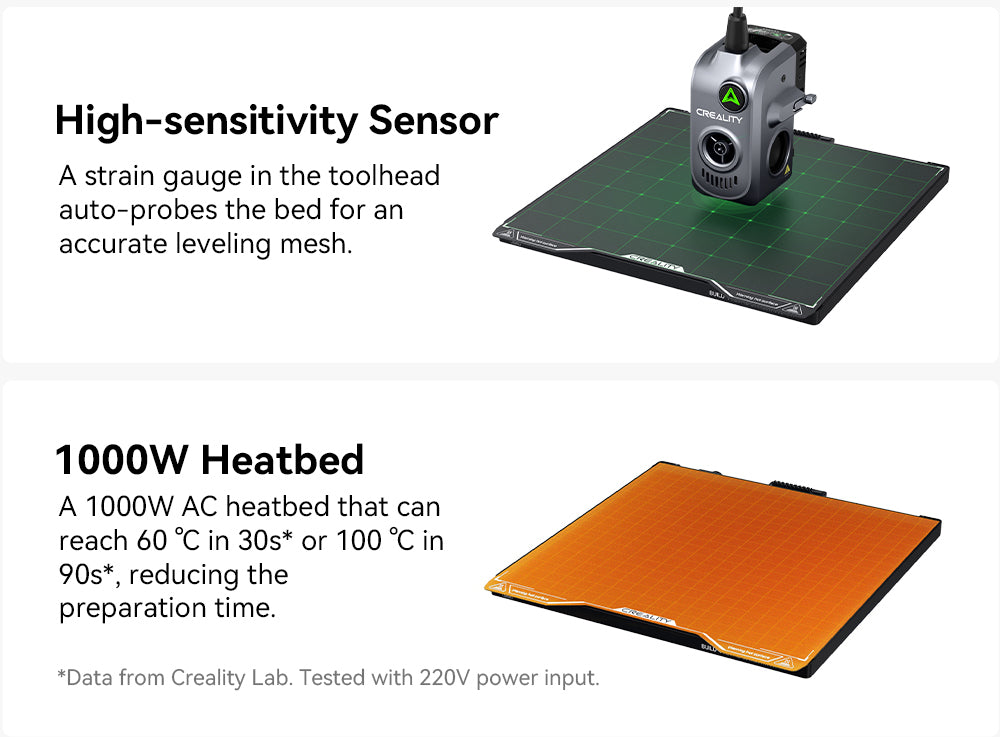 Creality Hi Combo, systém CFS Multimateriál, rychlý tisk 500 mm/s, monitorovací kamera s krytkou pro ochranu soukromí, až 16 barev, automatická kalibrace, automatické vyrovnání podložky, redukce náklonu v ose X, celokovové tělo, 260*260*300 mm