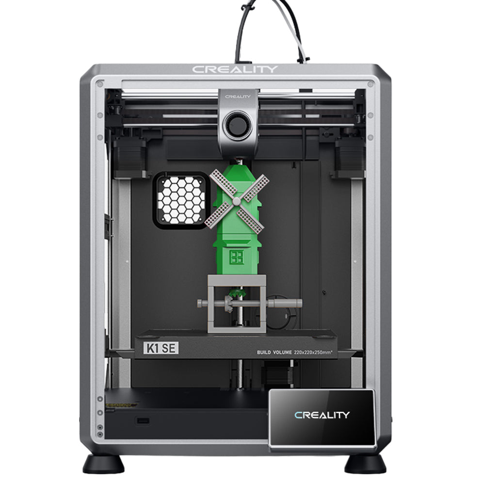 Creality K1 SE 3D Printer, 600mm/s Printing Speed, Tri-metal Nozzle, Auto Leveling, CoreXY System, 4.3inch Color Touch Screen, 220*220*250mm