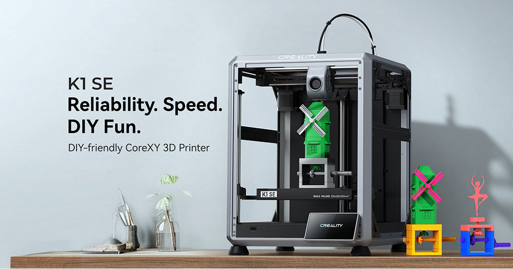 3D tiskárna Creality K1 SE, rychlost tisku 600 mm/s, tříkovová tryska, automatické vyrovnávání, systém CoreXY, 4,3palcová barevná dotyková obrazovka, 220*220*250 mm