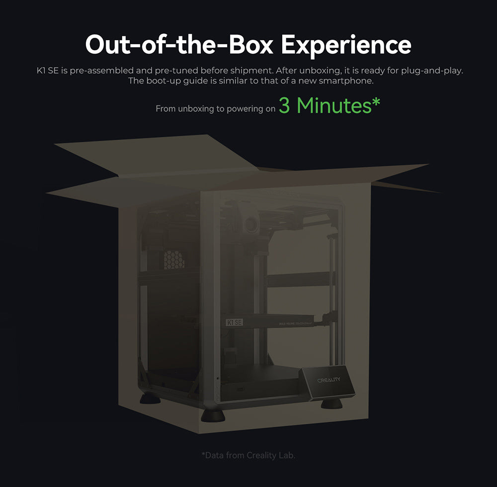 3D tiskárna Creality K1 SE, rychlost tisku 600 mm/s, tříkovová tryska, automatické vyrovnávání, systém CoreXY, 4,3palcová barevná dotyková obrazovka, 220*220*250 mm