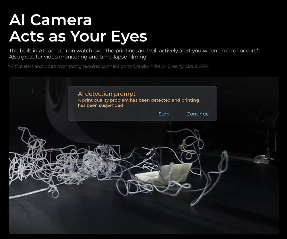 3D tiskárna Creality K1C, maximální rychlost 600 mm/s, AI kamera, rychloupínací tryska, celokovový extruder, tiskne uhlíková vlákna, vzduchový filtr a tichý režim