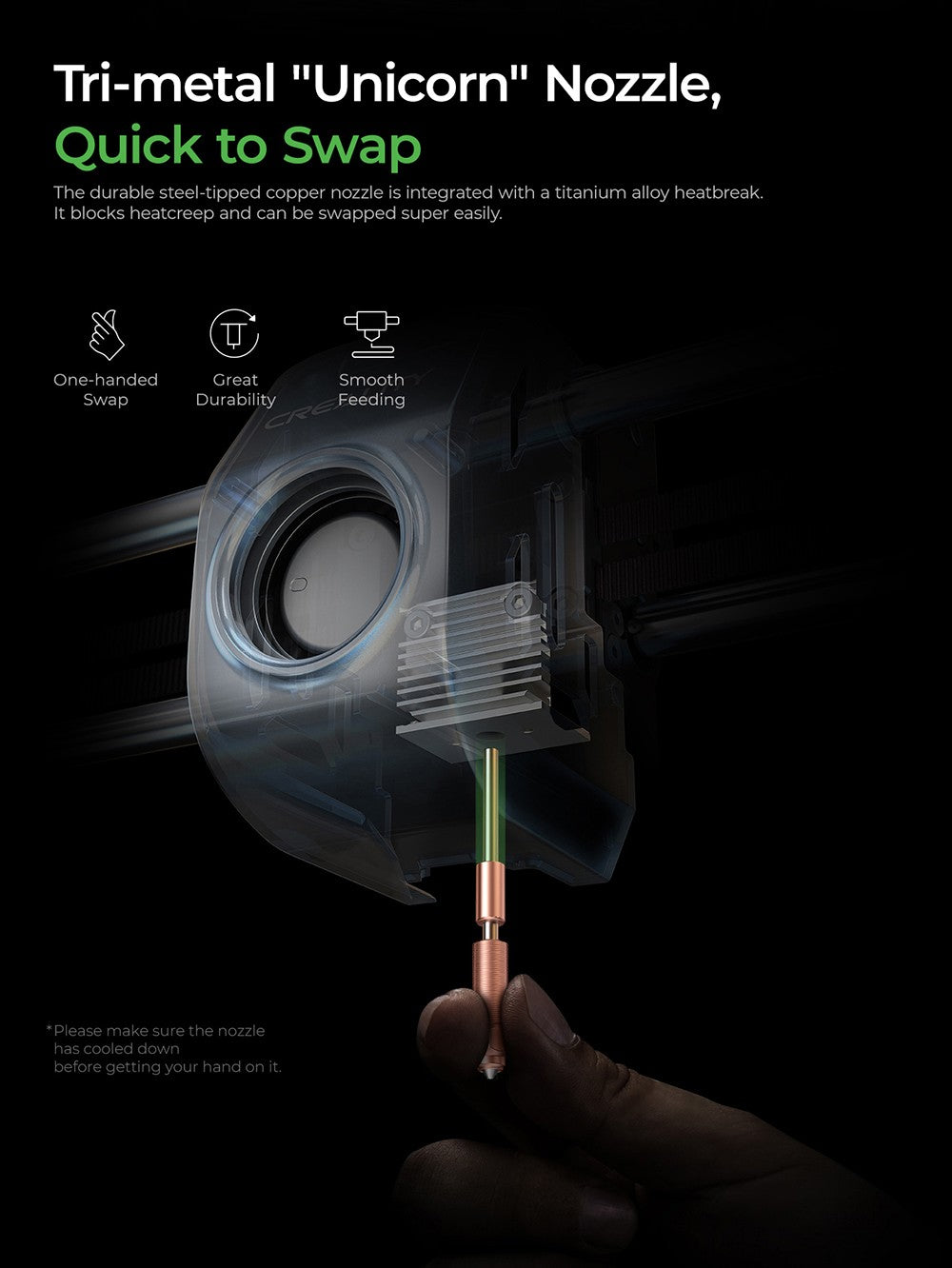 3D tiskárna Creality K1C, maximální rychlost 600 mm/s, AI kamera, rychloupínací tryska, celokovový extruder, tiskne uhlíková vlákna, vzduchový filtr a tichý režim