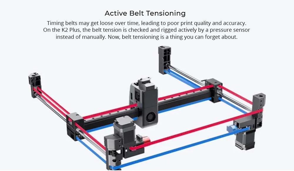 Kombinovaná 3D tiskárna Creality K2 Plus s CFS, 600 mm/s, vícebarevný tisk, extruder Apus, detekce náklonu, motory s uzavřenou smyčkou FOC, aktivní ohřívač komory, 350x350x350 mm