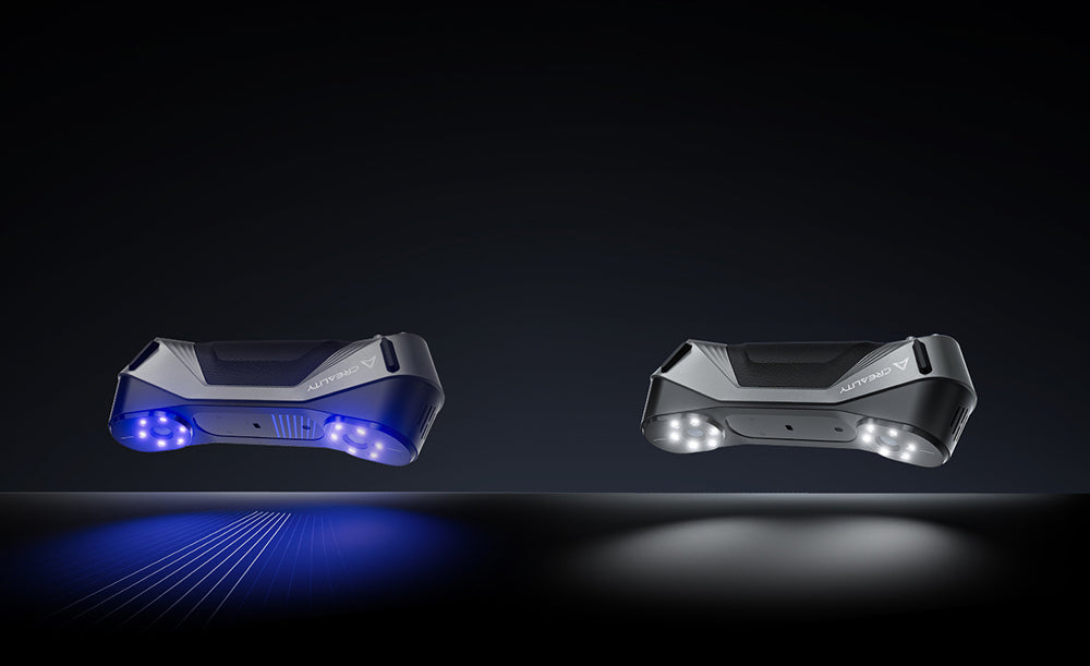 3D skener Creality Raptor, hybridní modrý laser NIR, rychlost skenování 60 snímků za sekundu, objekty o velikosti 5–2000 mm, 24bitové plnobarevné skenování, přesnost 0,02 mm, ochrana proti otřesům