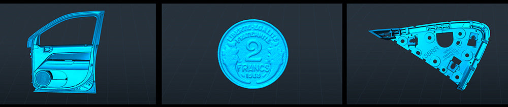 3D skener Creality Raptor, hybridní modrý laser NIR, rychlost skenování 60 snímků za sekundu, objekty o velikosti 5–2000 mm, 24bitové plnobarevné skenování, přesnost 0,02 mm, ochrana proti otřesům