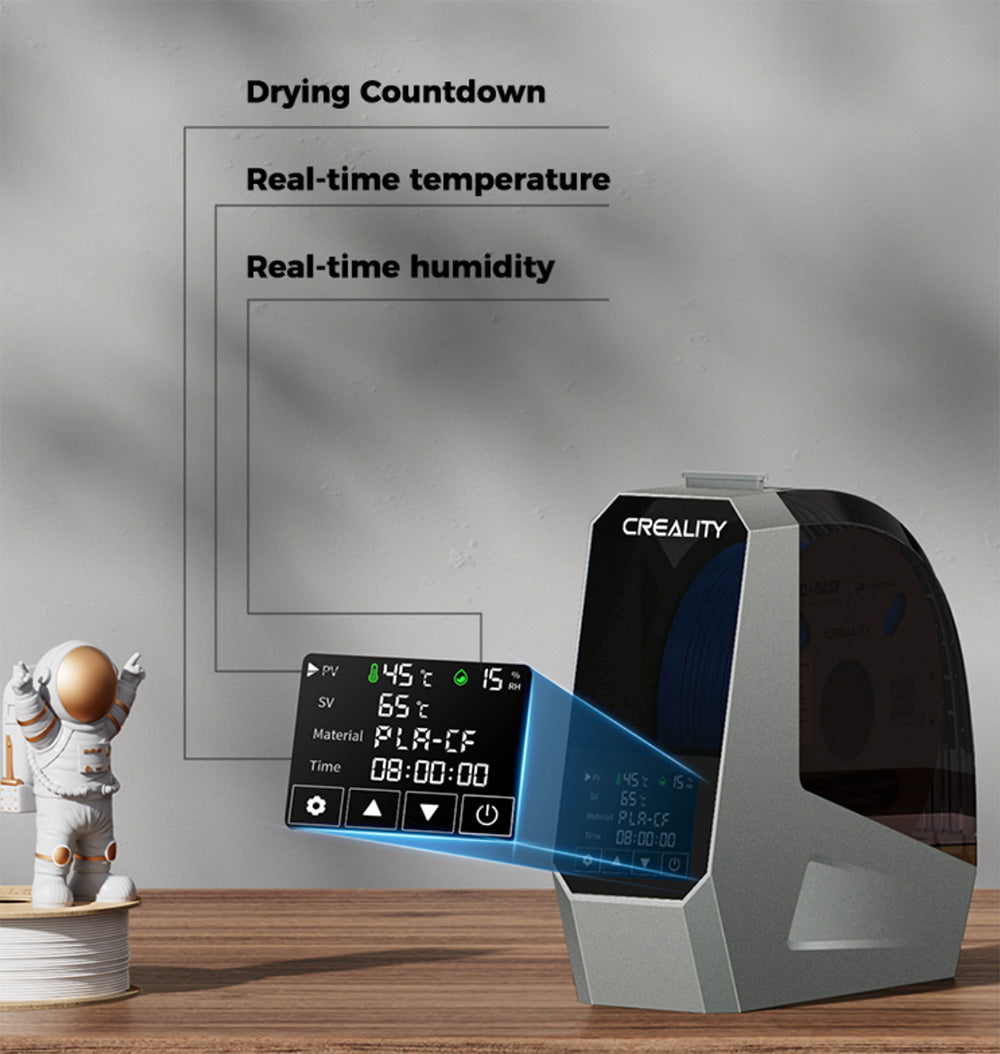 Sušička filamentů Creality Space Pi pro 3D tiskárnu, PTC 360 stupňů horkovzdušného ohřevu, 48hodinový časovač, dotykový LCD displej