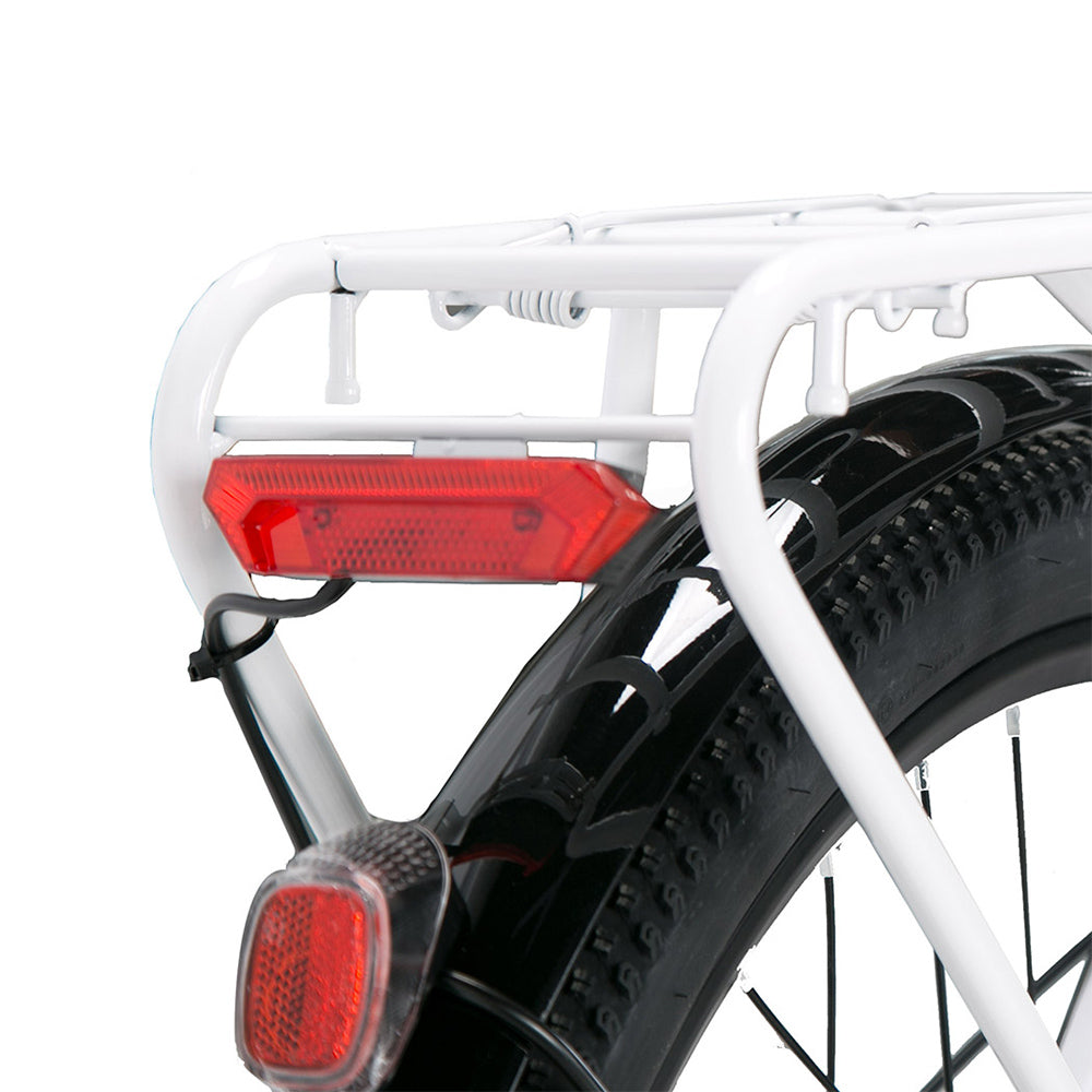 CYSUM Cityrun-26 Step-Thru Electric City Bike 26 Inch Tire 250W Motor 36V 10Ah Battery 25km/h Max Speed 30-50km Range SHIMANO 7-speed Gear Dual Disc Brake - White