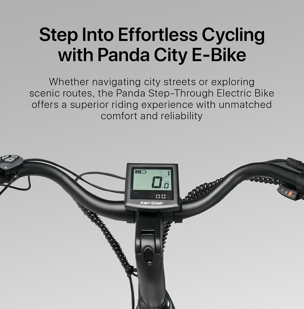 Elektrokolo Cysum Panda, motor 500 W, baterie 48 V 14 Ah, pneumatiky 27,5 x 2,2 palce, maximální rychlost 40 km/h, dojezd 65–90 km, hydraulické kotoučové brzdy, odpružená vidlice, SHIMANO 7 rychlostí, LCD displej