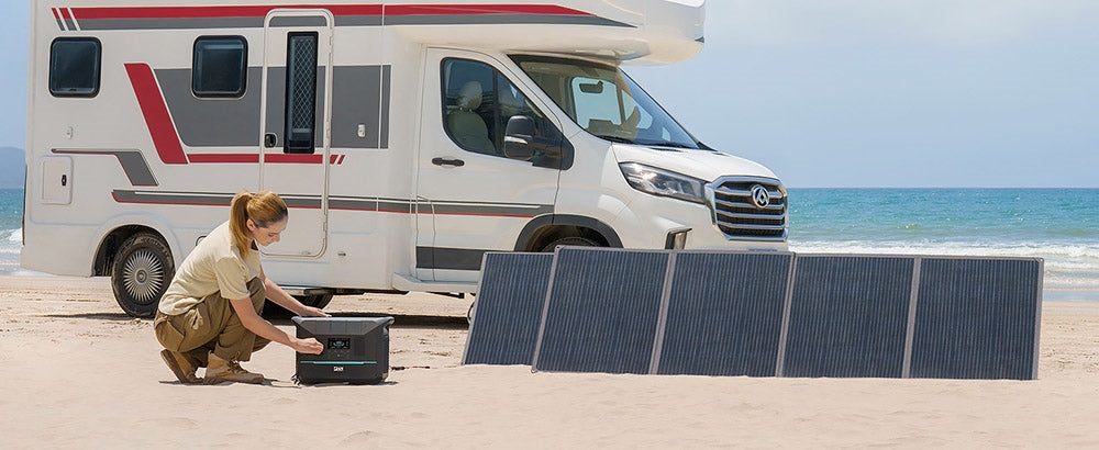 Přenosná elektrárna DaranEner NEO1500Pro, solární generátor s LiFePO4 baterií 1382 Wh, výstupní výkon 1800 W AC, nabití na 80 % za 1 hodinu, 14 portů, pro venkovní použití, kempování, cestování, obytné vozy, domácí nouzové situace