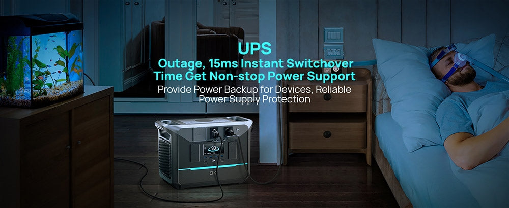 Přenosná elektrárna DaranEner NEO1500Pro, solární generátor s LiFePO4 baterií 1382 Wh, výstupní výkon 1800 W AC, nabití na 80 % za 1 hodinu, 14 portů, pro venkovní použití, kempování, cestování, obytné vozy, domácí nouzové situace