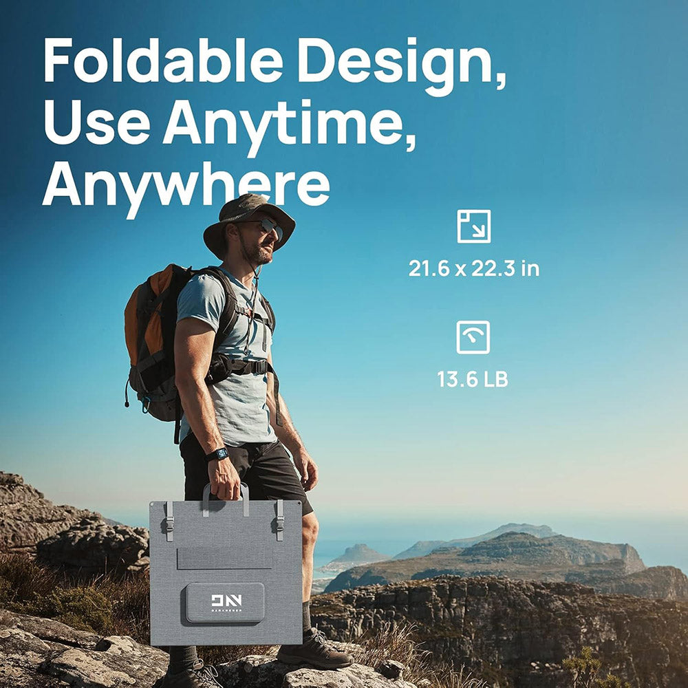 Skládací solární panel DaranEner SP100 100W, nastavitelný stojan, vodotěsný IP54