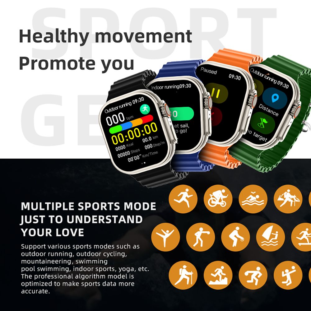 Chytré hodinky Diona ET3, 2,1palcový displej, hlasový asistent, monitorování zdraví, volání přes Bluetooth, více sportovních režimů