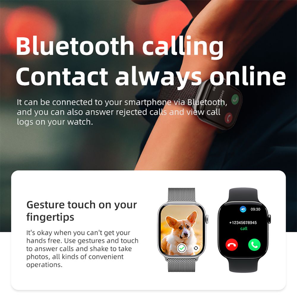 Chytré hodinky Diona MONA3 Mini, 2,10palcový displej, monitorování zdraví a spánku, volání přes Bluetooth, více sportovních režimů, hlasový asistent - černé