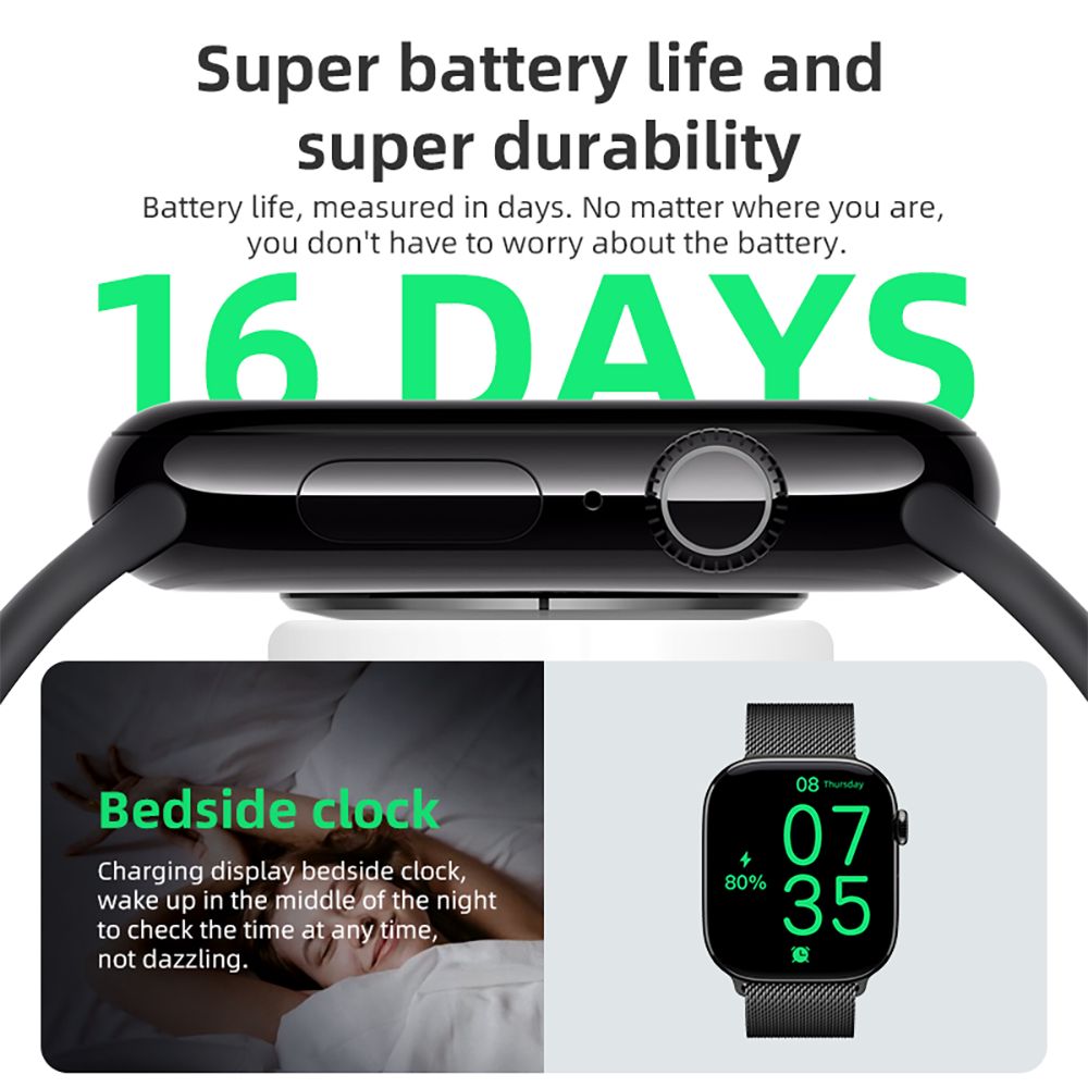 Chytré hodinky Diona MONA3 Mini, 2,10palcový displej, monitorování zdraví a spánku, volání přes Bluetooth, více sportovních režimů, hlasový asistent - černé