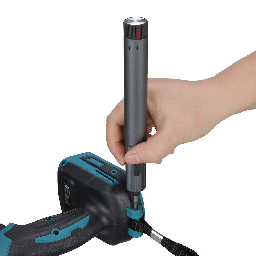 Sada elektrických šroubováků DUKA E2, s dvojitým nastavením otáček 210 ot./min, 25 šroubovákových hlavic, rychlonabíjení, nářadí pro opravy