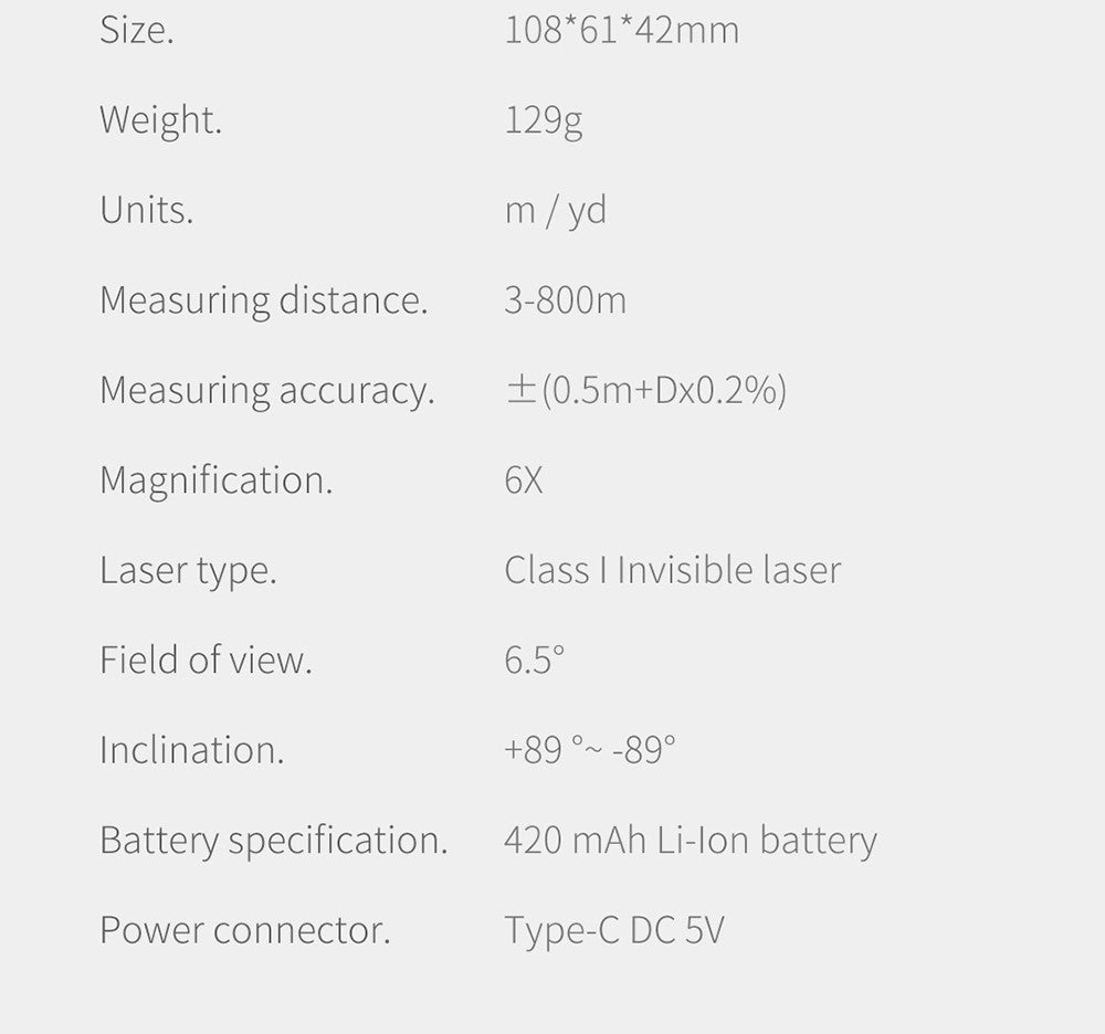 Xiaomi Duka TR1 LCD obrazovka Dalekohled s dálkoměrem pro golf, sport, lov, geodezii, cestování - 1200M