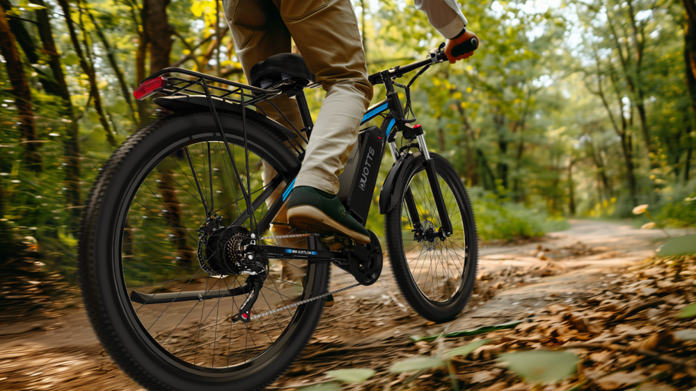 Elektrické kolo DUOTTS C29 750W 29*2,1 palcová kola 48V 15Ah baterie Dojezd 50 km Maximální rychlost 50 km/h Shimano 21 rychlostí Elektrické horské kolo se zadním nosičem IP54 Voděodolné Smart APP - Černé